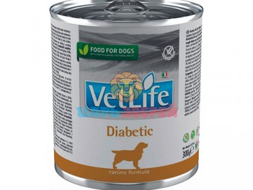 Farmina (Фармина) - Vet Life Dog Diabetic, Диетический корм для регулирования уровня глюкозы при сахарном диабете у взрослых собак, с курицей, баночка 300 г