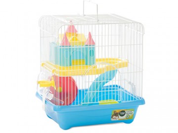 Triol (Триол) - Клетка YD101 для грызунов, эмаль, голубая, 27,8 х 20,5 х 31 см