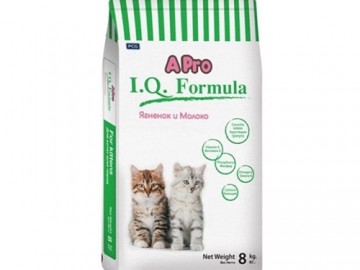 APro (АПро) - I.Q. Formula, Корм для котят со вкусом ягненка и молока, 8 кг