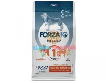 Forza10 (Форца10) - MonoDiet Adult Medium Low Grain Cavallo/piselli, корм для собак средних пород со вкусом конины, 12 кг