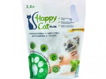 Happy Cat (Хэппи Кэт) - Силикагелевый наполнитель с ароматом яблока, 3,8 л (1,7 кг)