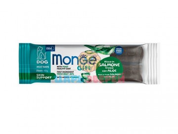 Monge (Монже) - Gift Dog Skin support мясные батончики с лососем, алоэ и дрожжами, 2 батончика, 40 г