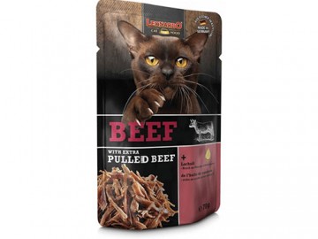 Leonardo (Леонардо) - Beef+Extra pulled Beef, Влажный корм для кошек паштет и кусочки говядины в мясном бульоне, 70 г