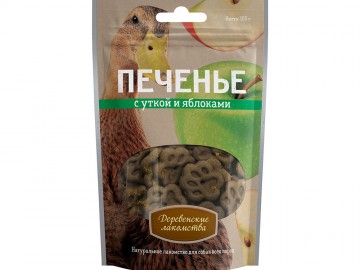 Деревенские лакомства - Печенье с уткой и яблоками, 100 г