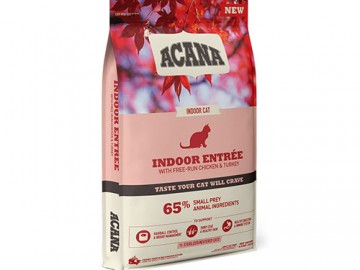 Acana (Акана) - Indoor Entrée, Низкозерновой корм для стерилизованных кошек, с курицей, индейкой и рыбой, 4,5 кг