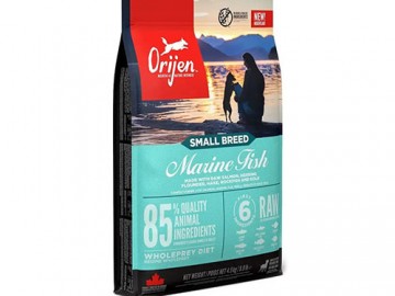 Orijen (Ориджен) - Marine Fish, Беззерновой корм для собак мелких пород, лосось, сельдь, камбала и хек, 4,5 кг