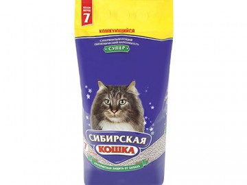 Сибирская Кошка - СУПЕР, комкующийся наполнитель, 7 л