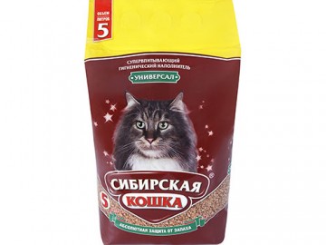 Сибирская Кошка - Универсал, Впитывающий наполнитель, 5 л
