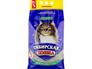 Сибирская Кошка - СУПЕР, комкующийся наполнитель, 5 л