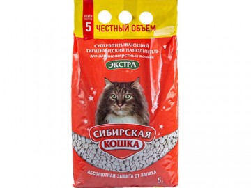 Сибирская Кошка - Экстра, Наполнитель для длинношерстных кошек, 5 л