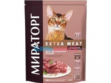 Мираторг - Extra Meat, Сухой корм для домашних кошек, с говядиной Black Angus, 400 г