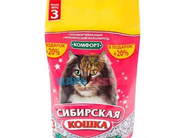 Сибирская Кошка - Комфорт, Впитывающий наполнитель, 3 л