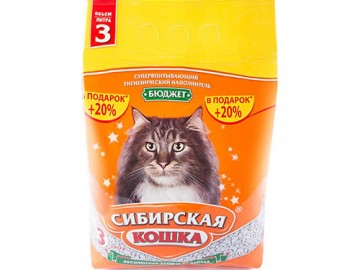 Сибирская Кошка - Бюджет, впитывающий наполнитель, 3 л