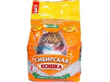 Сибирская Кошка - Бюджет, впитывающий наполнитель, 3 л