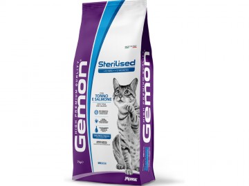 Gemon (Джимон) - Cat Sterilised with Tuna & Salmon, Сухой корм для взрослых стерилизованных кошек, с тунцом и лососем, 7 кг