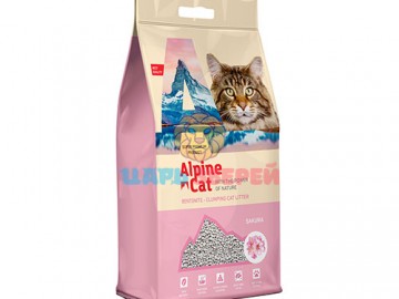 Alpine Cat (Альпин Кэт) - Комкующийся наполнитель с ароматом сакуры, 5 л (4 кг)