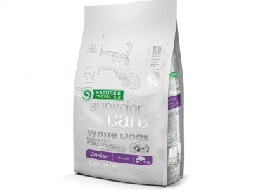 Nature's Protection (Нейчерлс Протекшн) - Grain Free, Scare White Dogs Salmon Junior All Breed, Корм беззерновой для белых щенков всех пород, с лососем, 1,5 кг