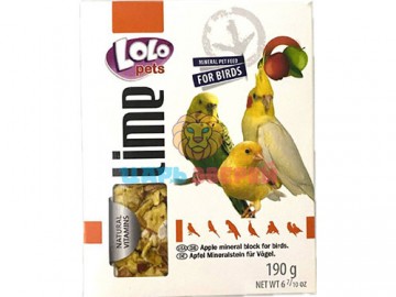 LoLo Pets (Ло-Ло Петс) - Минеральный камень с яблоком XL для птиц, 190 г