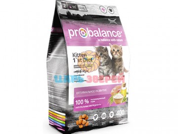 Probalance (Пробаланс) - Kitten 1'st Diet, Корм для котят с цыпленком, 400 г