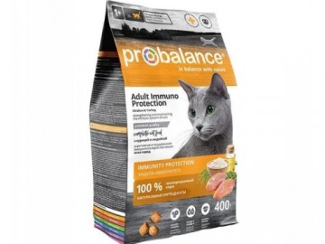 Probalance (Пробаланс) - Adult Immuno Protection, Корм для взрослых кошек со вкусом курицы и индейки, 400 г