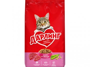 Дарлинг - Сухой корм для взрослых кошек с мясом и овощами, 1,75 кг