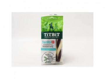 TiTBit (ТитБит) - Лакомство, ДЕНТАЛ+ Косичка с мясом кролика для собак маленьких пород, 40 г