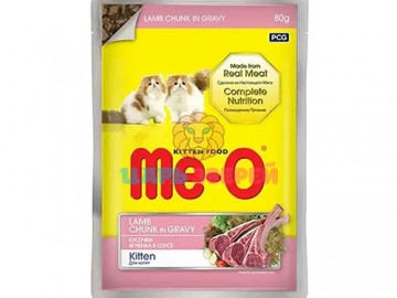 ME-O (МЕ-О) - Корм для взрослых кошек, со вкусом ягненка в желе, 80 г пауч