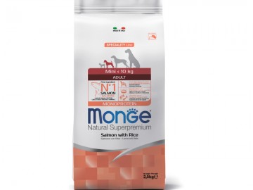 Monge (Монже) - Speciality Line Mini Adult Salmon, сухой корм для собак мелких пород со вкусом лосося и риса, 2,5 кг