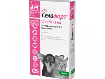 Селафорт - Антипаразитарные капли для котят и щенков до 2,5 кг, 1 пипетка
