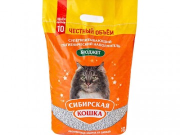 Сибирская Кошка - Бюджет, впитывающий наполнитель, 10 л
