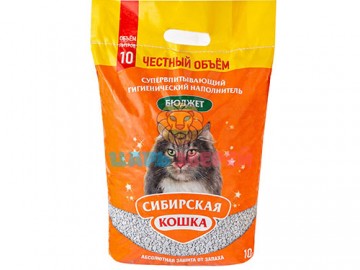 Сибирская Кошка - Бюджет, впитывающий наполнитель, 10 л