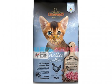 Leonardo (Леонардо) - Grain Free Kitten, Беззерновой сухой корм для котят с мясом птицы и скумбрии, 7,5 кг