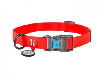 WAUDOG (Ваудог) - Waterproof, Ошейник водостойкий с QR паспортом пластиковый фастекс, ширина 20 мм, длина 24-40 см, красный