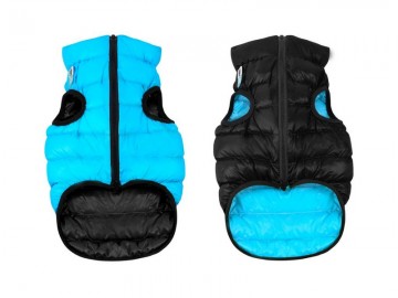 COLLAR (Коллар) - AIRYVEST, Куртка двусторонняя, размер M, 45 см, черно-голубая, полиэстер