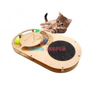 PETTO (Петто) - Игровой трек для кошек, Восьмерка с шариками c когтеточкой из гофрокартона