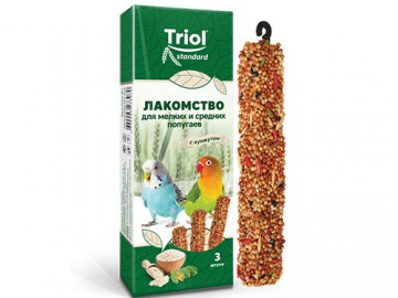 Triol (Триол) - Standard, Лакомство для мелких и средних попугаев с кунжутом (уп. 3 шт), 80 г