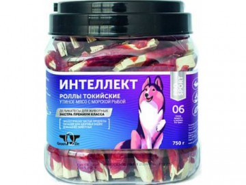 Green Qzin (Грин Кьюзин) - Лакомство для собак «Интеллект» Утиное мясо с морской рыбой, банка 750 г