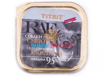 TiTBit RAF (Раф) - Паштет для собак с говядиной, ламистер 100 г