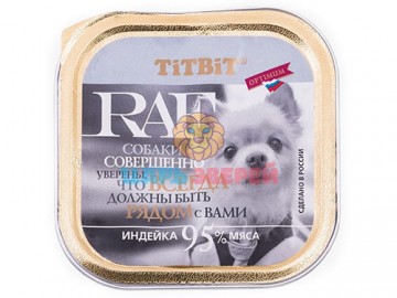 TiTBit RAF (Раф) - Паштет для собак с индейкой, ламистер 100 г