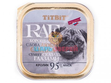 TiTBit RAF (Раф) - Паштет для собак с кроликом, ламистер 100 г