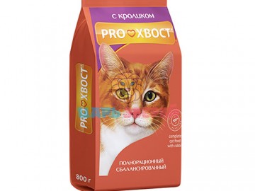 PROХвост (Прохвост) - Сухой корм для взрослых кошек всех пород со вкусом кролика, 800 г