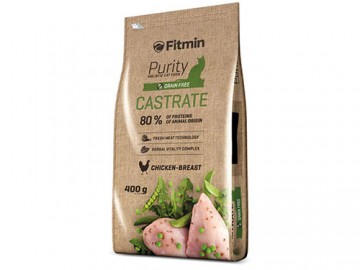 Fitmin (Фитмин) - Grain free Castrate, полнорационный беззерновой корм для взрослых стерилизованных кошек, с курицей, 400 г
