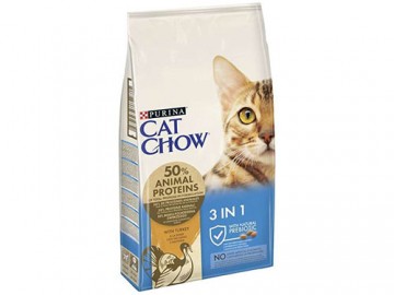 Cat Chow (Кэт Чау) - Feline 3 in 1, Сухой корм для кошек c высоким содержанием домашней птицы и с индейкой, 15 кг
