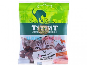 TiTBit (ТитБит) - Хрустящие подушечки для кошек с паштетом из ягненка, 30 г