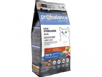 Probalance (Пробаланс) - Sterilized Duck, Корм для взрослых стерилизованных кошек со вкусом утки, 8 кг