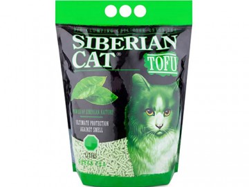 Сибирская кошка - Тофу комкующийся наполнитель с ароматом зеленого чая, 6 л (2,8 кг)