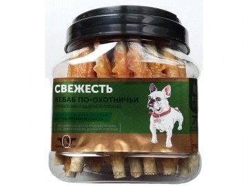 Green Qzin (Грин Кьюзин) - Лакомство для собак «Свежесть» Кебаб по-охотничьи с курицей, банка 750 г