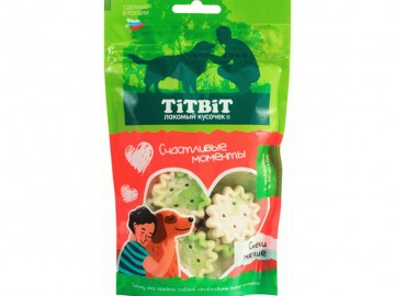 TiTBit (ТитБит) - Снеки мягкие Счастливые моменты с индейкой и яблоком для собак всех пород, 100 г