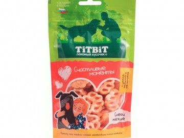 TiTBit (ТитБит) - Снеки мягкие Счастливые моменты с уткой, малиной и облепихой для собак всех пород, 100 г