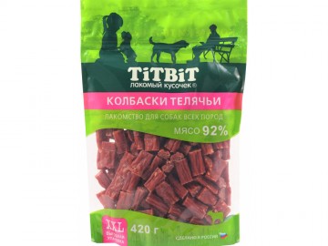 TiTBit (ТитБит) - Лакомство Колбаски телячьи для собак XXL, 420 г